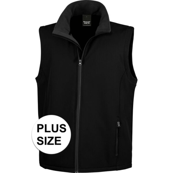 Grote maten mouwloze softshell sport vesten zwart voor heren