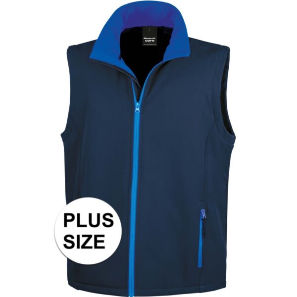 Grote maten mouwloze softshell sport vesten navy blauw voor heren