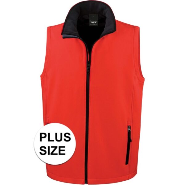 Grote maten mouwloze softshell sport vesten rood voor heren