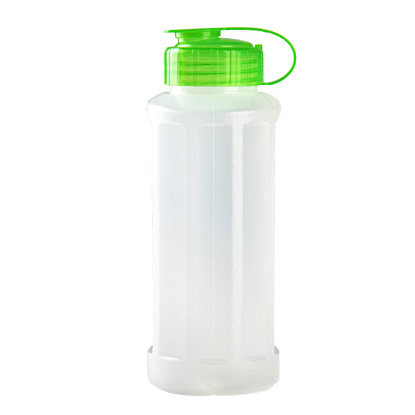 Kunststof waterfles 1100 ml transparant met dop groen