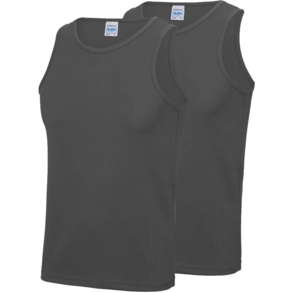 AWDis sport sintlet/tanktop - 2x - heren - Donkergrijs - mouwloos