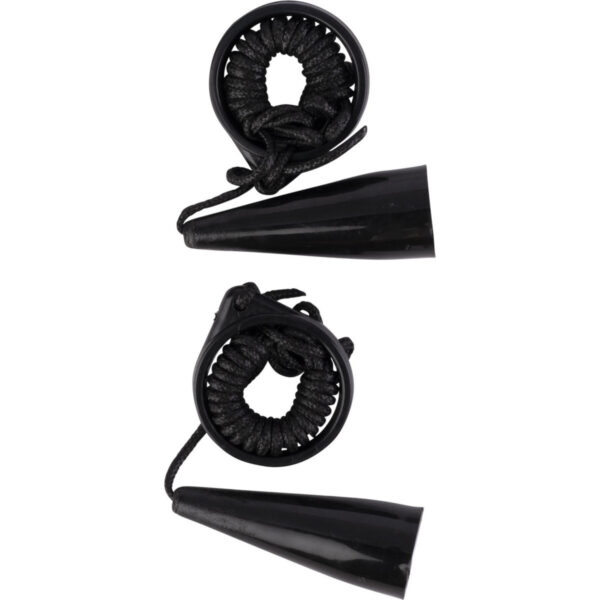 Longfield Jeu De Boule magneet - 2x stuks - zwart - met koord - oppakken van Jeu De Boule ballen