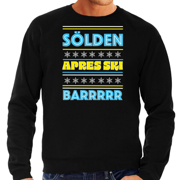 Bellatio Decorations Apres ski sweater heren - Solden - zwart - apresski bar/kroeg - wintersport