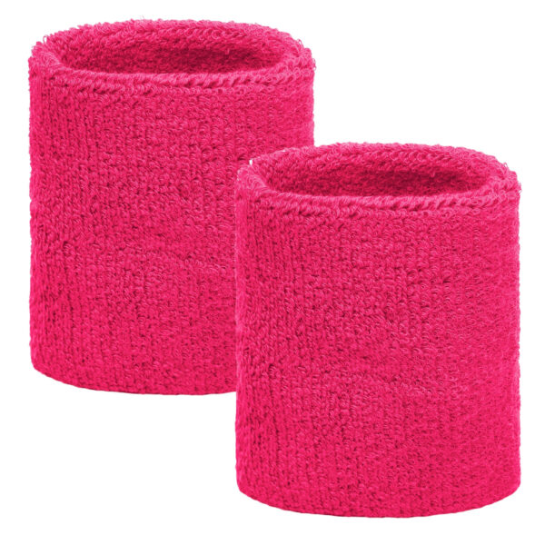 Fuchsia pols zweetbandjes 2 stuks