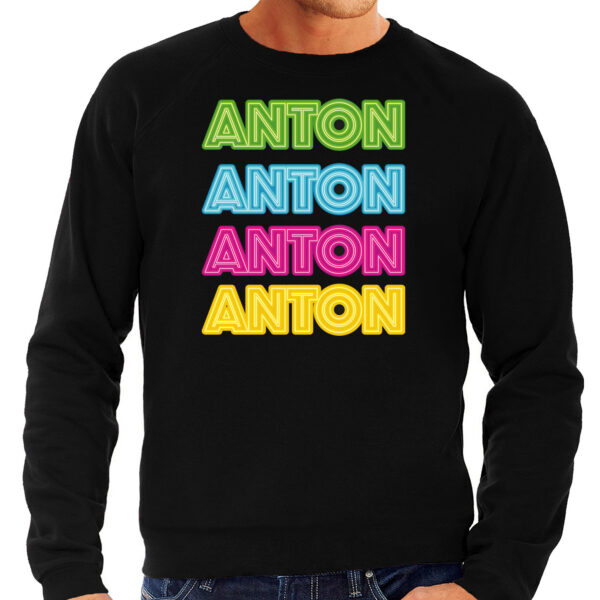 Bellatio Decorations Apres ski sweater voor heren - Anton - zwart - Anton aus tirol - wintersport