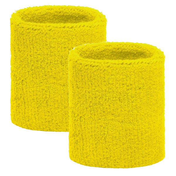 Gele pols zweetbandjes 2 stuks