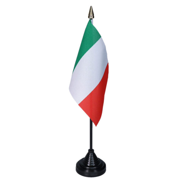 Vlag Italie tafelvlaggetjes - 1x stuks - 10 x 15 cm vlag - met zwarte standaard
