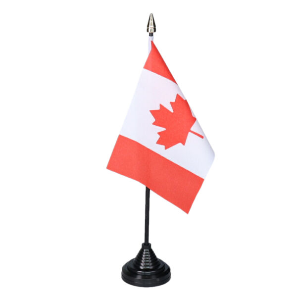 Vlag Canada tafelvlaggetjes - 1x - 10 x 15 cm vlag in houder