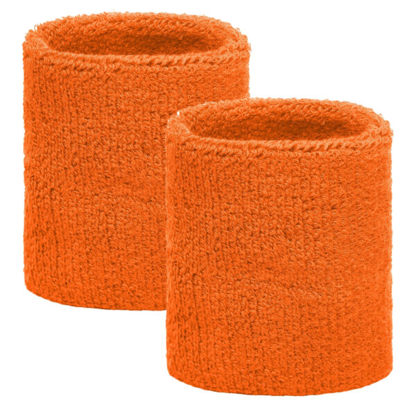 Gekleurde zweetbandjes oranje 2 stuks
