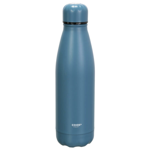 Travel drinkfles voor warme en koude dranken - blauw - roestvrij staal - met schroefdop - 500 ml