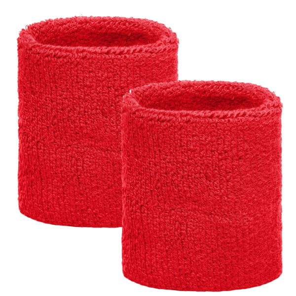 Gekleurde zweetbandjes rood 2 stuks