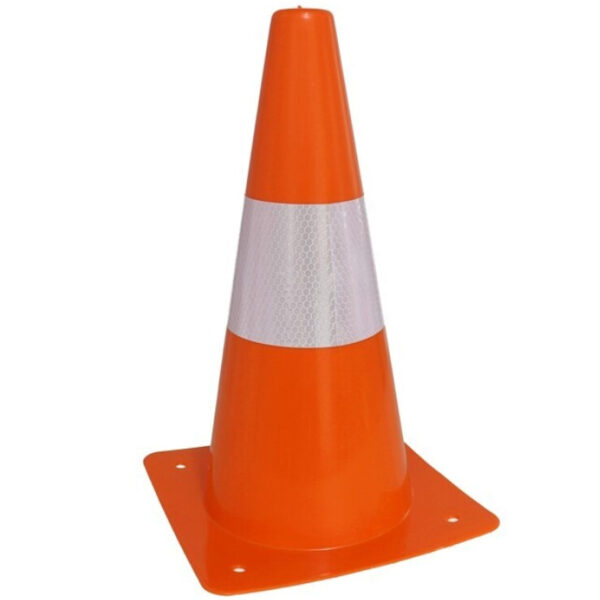 Sport/veiligheids pionnen - 1x stuks - oranje/wit - kunststof - 18 x 31 cm - spelen/training/afzette