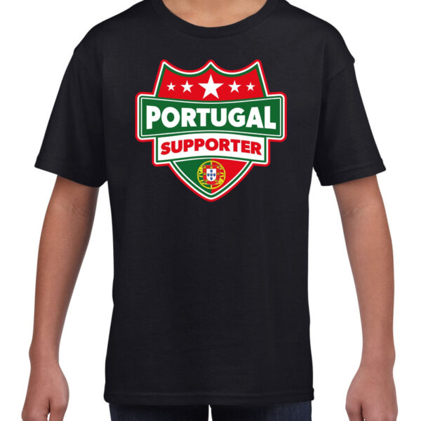 Portugal supporter shirt zwart voor kinderen