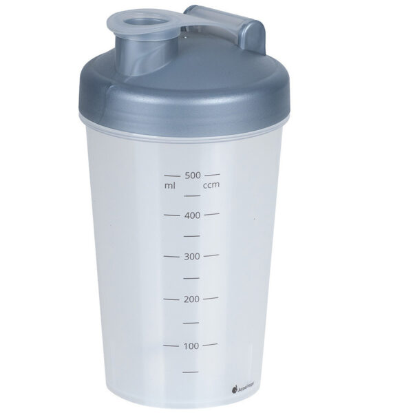 Juypal Shakebeker/shaker/bidon - 600 ml - grijs - kunststof
