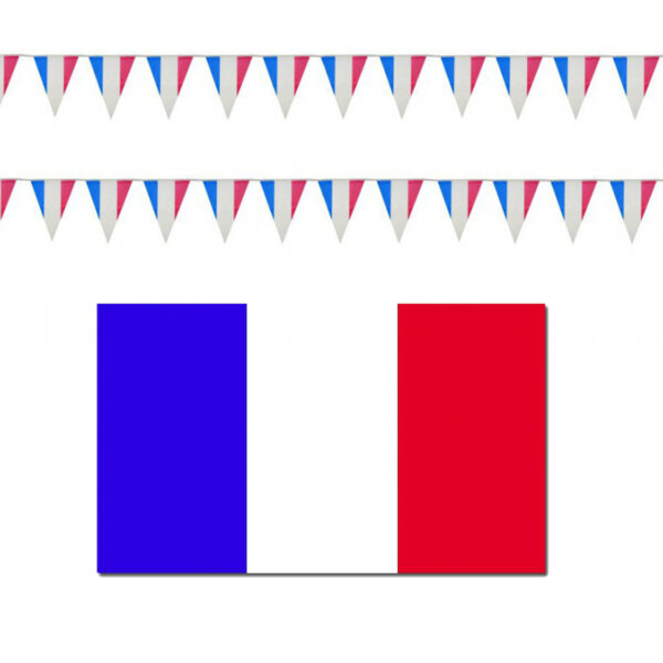 Frankrijk vlaggen versiering set binnen/buiten 3-delig