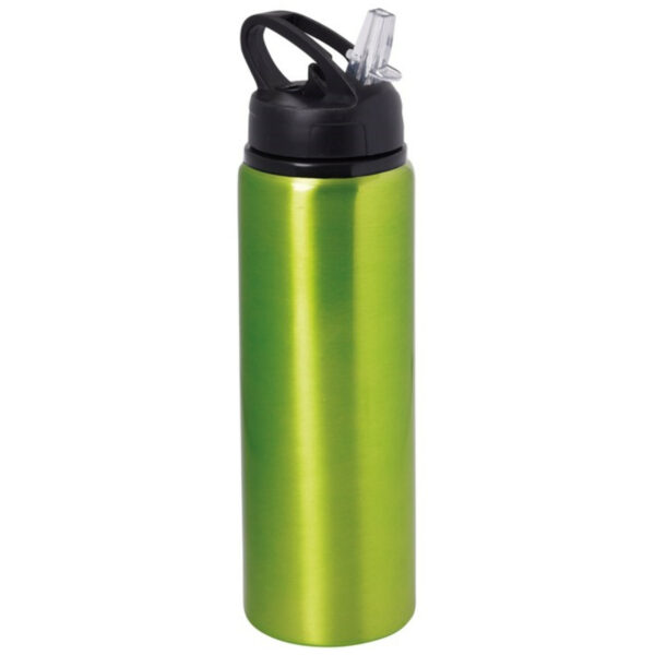 Waterfles/sportfles/drinkfles sporty - groen - aluminium/kunststof - 800 ml
