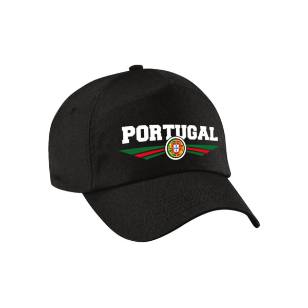 Portugal landen pet zwart / baseball cap voor volwassenen
