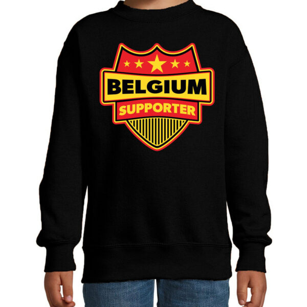 Belgi? / Belgium schild supporter sweater zwart voor kinderen