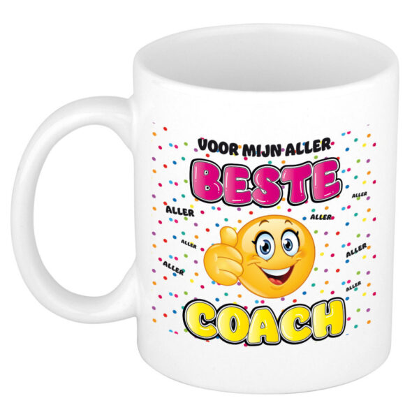 Bellatio Decorations cadeau mok voor coach - grappig - keramiek - 300 ml - beste coach