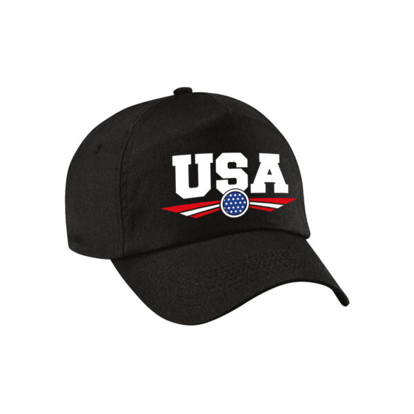 Amerika / USA landen pet - zwart - volwassenen - Amerika / USA baseball cap - WK / Olympische spelen