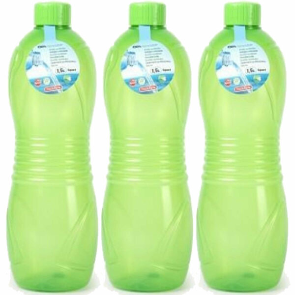 Plasticforte Drinkfles/waterfles/bidon - 3x - 1,5L - groen - kunststof