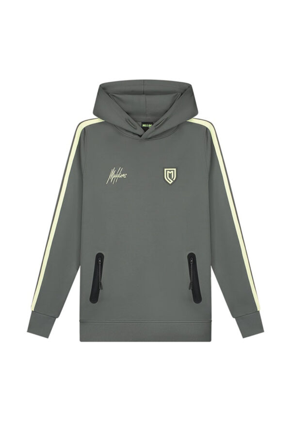 Malelions Sport Academy Hoodie MS2-AW23-11-225 Grijs / Lime Groen-L maat L